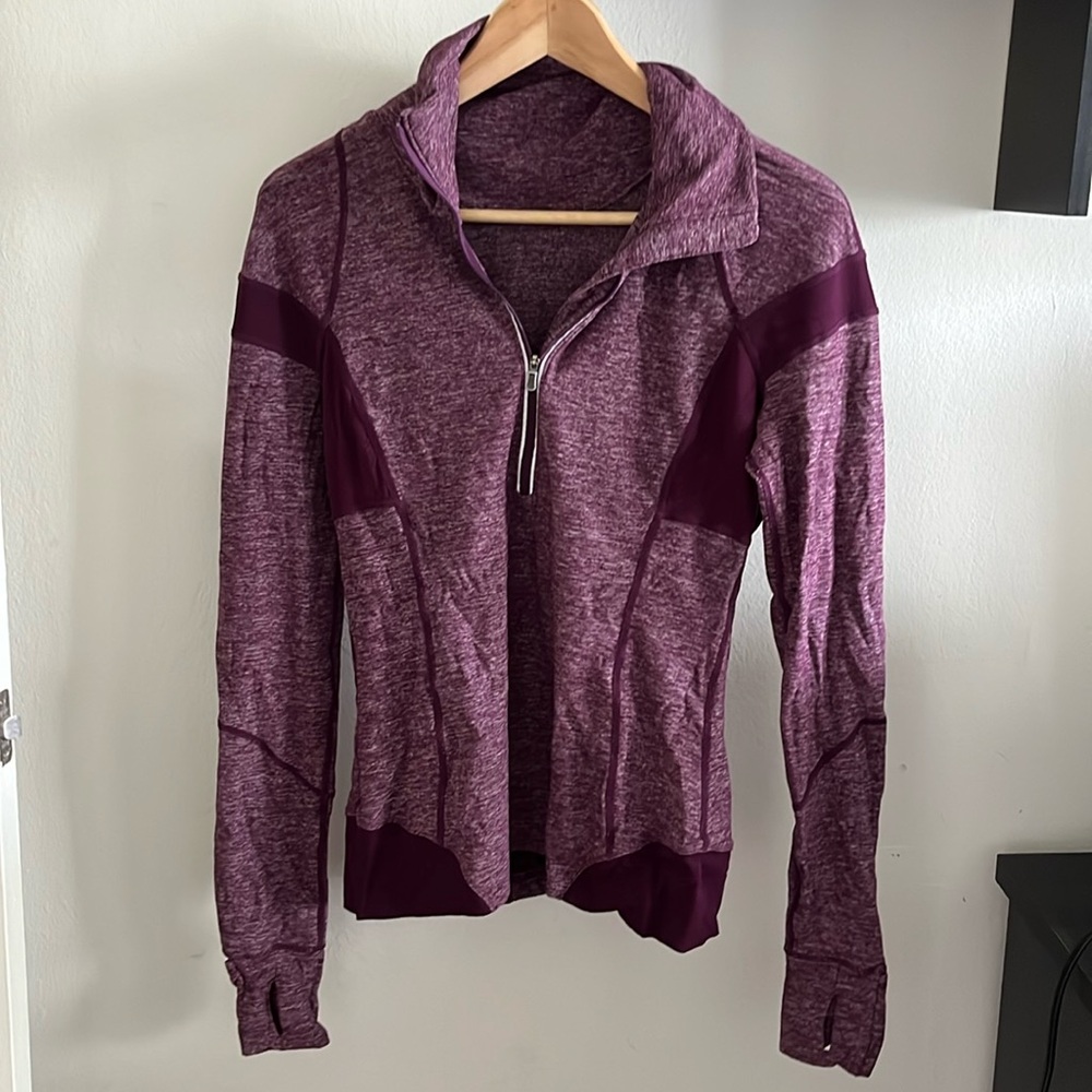 Lululemon purple half-zip in size 8